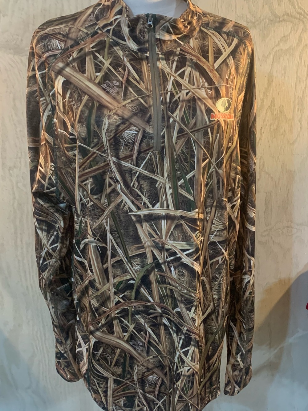 Mossy Oak Marsh-Grass Camo Quarter Zip  - Brown/Green/Tan